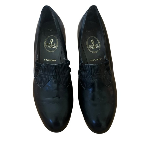 Bally Vasano Swiss Luxury Fashion Vintage Leather Slip On Loafer Pump Heels SZ 9 - Picture 6 of 12